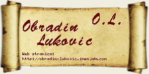 Obradin Luković vizit kartica